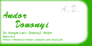 andor domonyi business card